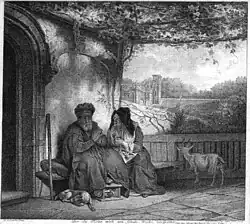 Насмешка над старым Товием. По офорту Рембрандта