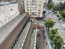 Вид на строительную площадку с крыши (12 июля 2021)