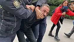 Задержание участника на акции в Баку