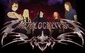 Группа Dethklok: бас-гитарист Вильям Мёрдерфейс, Сквизгаар Сквигельф — гитарист, Нэйтан Эксплоужен — вокал, Пиклз — барабанщик, Токи Вортуз — гитарист.