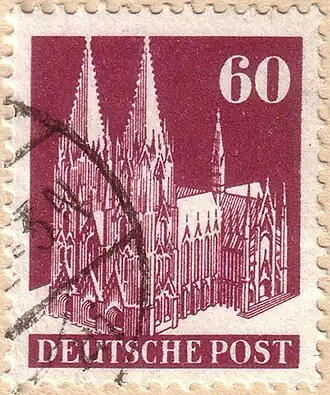 Марка той же серии и того же сюжета, номиналом в 60 пфеннигов (Sc #654)
