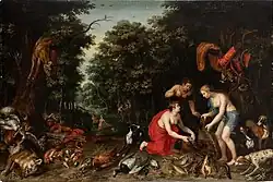 Диана и нимфы в лесном пейзаже (в сотрудничестве с Яном Брейгелем Старшим). Ок. 1621. Дерево, масло. Прадо, Мадрид