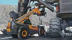 Dieci hercules telehandler performing maintenance on a mine