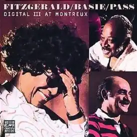 Обложка альбома Эллы Фицджеральд, Каунта Бэйси и Джо Пасса «Digital III at Montreux» (1979)