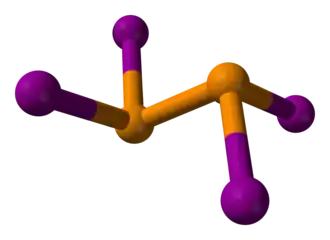 Шаростержневая модель молекулы тетраиодида дифосфора