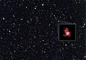 GN-z11 в окружении галактик в направлении Большой Медведицы