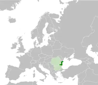 Добруджа на карте Европы