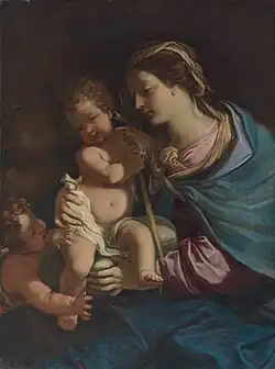 Мадонна с младенцами Иисусом и Иоанном Крестителем. Между 1639 и 1684. Холст, масло. Частное собрание