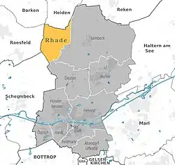 Положение Раде на карте Дорстена
