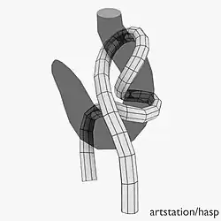 Гачный узел со шлагом, Двойной гачный узел, Double Blackwall Hitch.У. на дельных вещах. Рекомендуется, как предпочтительный, но он менее надёжный, чем гачный У.
