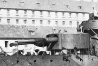 башенная установка 305-мм орудий Model 1906 на броненосце «Дантон»