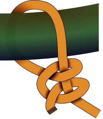 Простой штык, двойной штык, двойной рифовый узел.Штык на рангоуте, самый распространённый штык для швартовки.