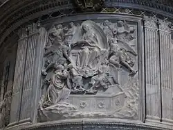 А. Росселлино и Мино да Фьезоле. Мадонна пояса. 1473. Мрамор. Рельеф кафедры собора Св. Стефана в Прато