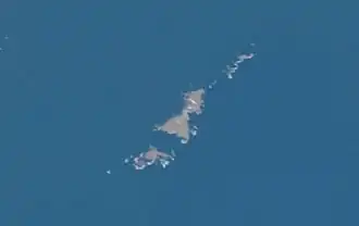 Острова Дёмина. Фотография из космоса