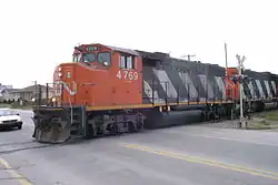 CN #4769, an EMD GP38-2W owned by Canadian National, at St Félicien, Québec, Canada