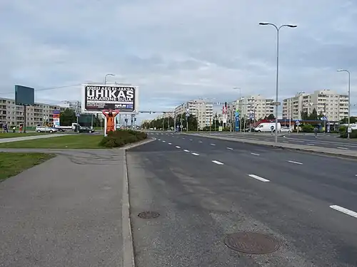 Перекрёсток с улицей Пунане