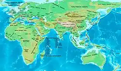 Восточное полушарие в 500 году