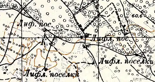 Земли деревни Эдази на карте 1934 года