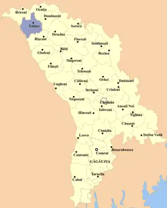 Единецкий район на карте