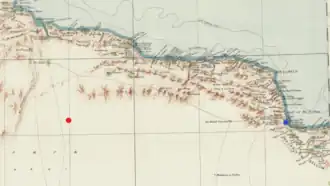 Бир-Хакейм (красный) и Саллум (синий) на британской карте 1916 года.