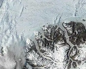 Шельфовый ледник Айлс до разлома, 2002 год