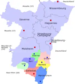 Кантон на карте департамента Нижний Рейн