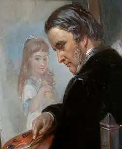 Автопортрет при создании портрета одной из дочерей