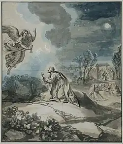 Моление в саду. Бумага, тушь, акварель. Национальный музей изобразительных искусств, Стокгольм