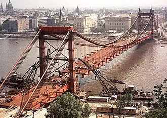 Монтаж последней секции моста, 15 июля 1964г.