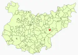 Расположение муниципалитета Эспаррагоса-де-ла-Серена на карте провинции