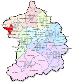 Расположение Бединграде на карте Эссена