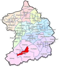 Расположение Вердена на карте Эссена