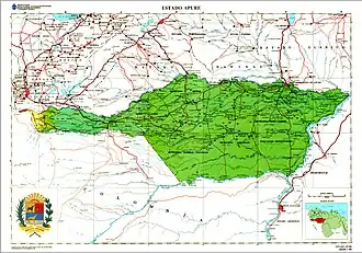 Апуре на карте