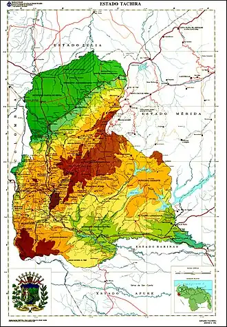 Тачира на карте