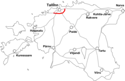 Таллинская окружная дорога на карте Эстонии
