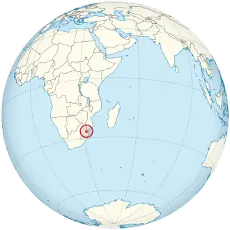 Эсватини на карте мира