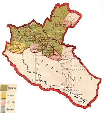 Этнографическая карта Сигнахского уезда (1902 г.)