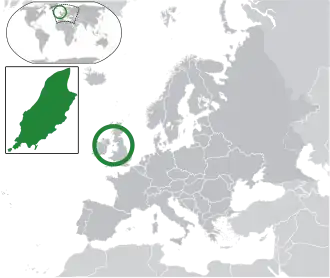 Остров Мэн на карте региона