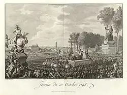 Казнь Марии-Антуанетты. Офорт С. И. Хельмана по рисунку Шарля Монне. Национальная библиотека Франции, Париж