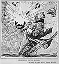 «Взрывающийся в руках» (карикатура о Телеграмме Циммермана),  1917 год