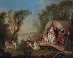 Галантный праздник: Барка наслаждений. 1730-е. Холст, масло. Частное собрание