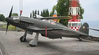 Fiat G.55 с опознавательными знаками Республики Сало в музее.