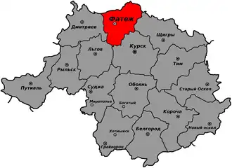 Фатежский уезд на карте