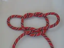 2. Продеть петли друг через друга; вдеть запястья преступника в петли.