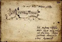 Песня на литовском языке, записанная Фридрихом Гедкантом (в тексте – Фриджюс Геткантс).