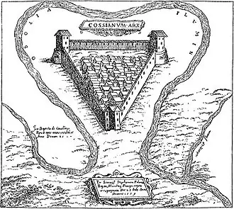 Козьянская крепость на рисунке С. Пахоловицкого (1579 г.)