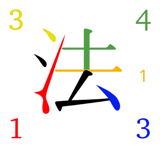 Иероглиф 法 fǎ. Код: 34131