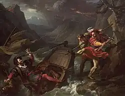 Вильгельм Телль опрокидывает лодку, в которой губернатор Гесслер пересекал Люцернское озеро. После 1791. Музей Августинцев, Тулуза