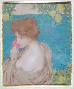 Женщина с цветком.