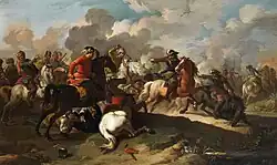 Кавалерийское сражение между христианами и турками. Холст, масло. Частное собрание